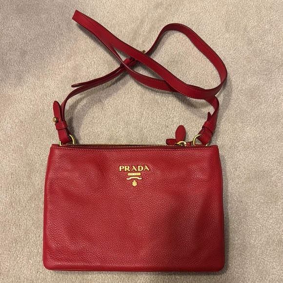Prada Red Leather Crossbody Bag - Picture 1 of 5